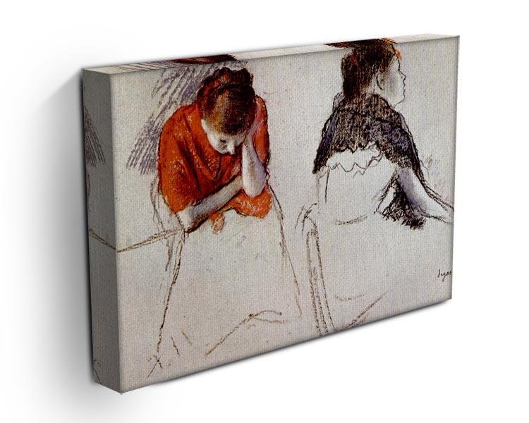 Two women seated by Degas Canvas Print or Poster - Canvas Art Rocks - 3