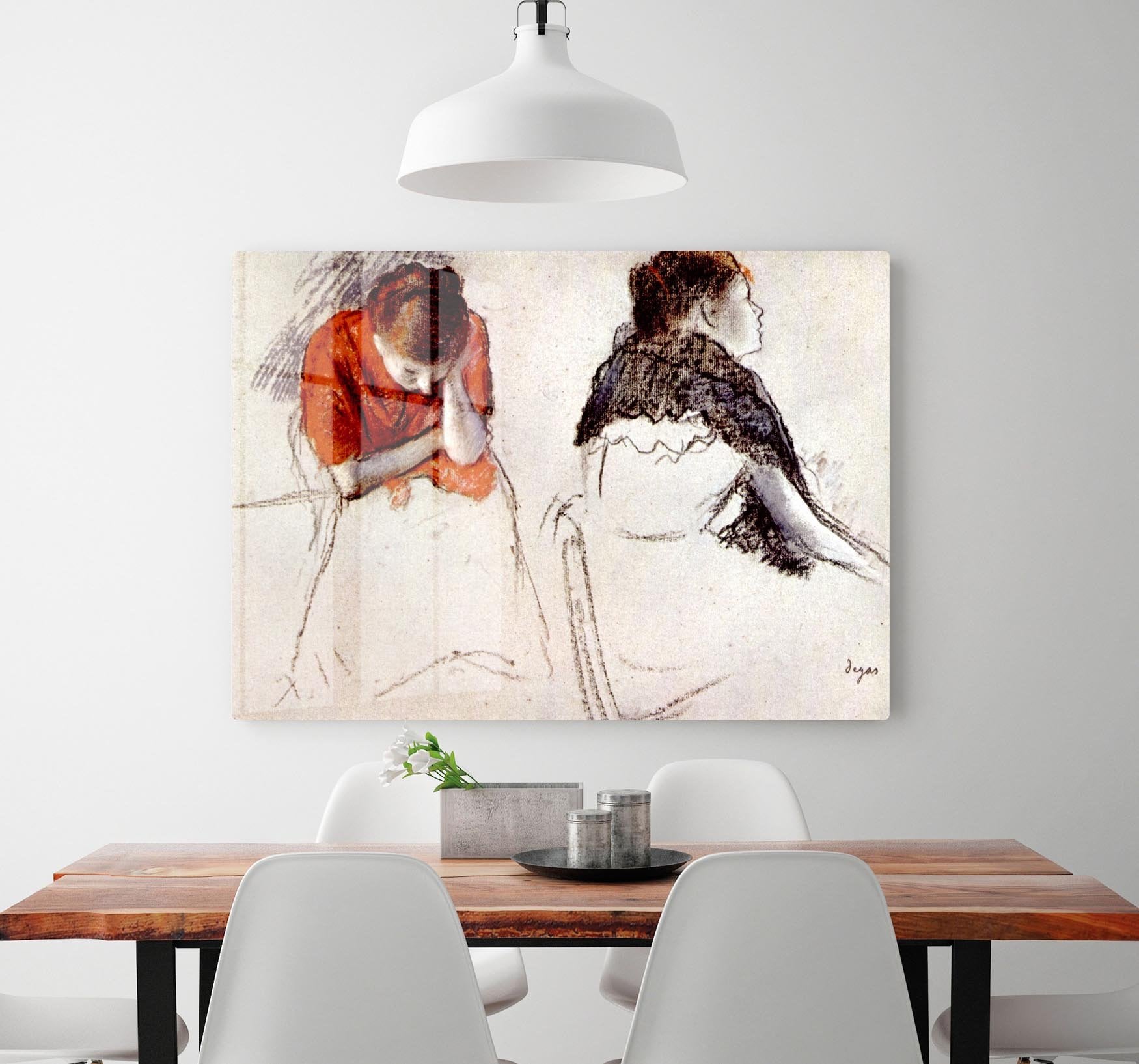 Two women seated by Degas HD Metal Print - Canvas Art Rocks - 2