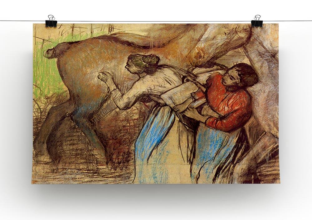 Two women washing horses by Degas Canvas Print or Poster - Canvas Art Rocks - 2
