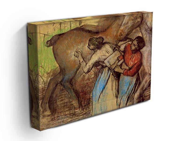 Two women washing horses by Degas Canvas Print or Poster - Canvas Art Rocks - 3