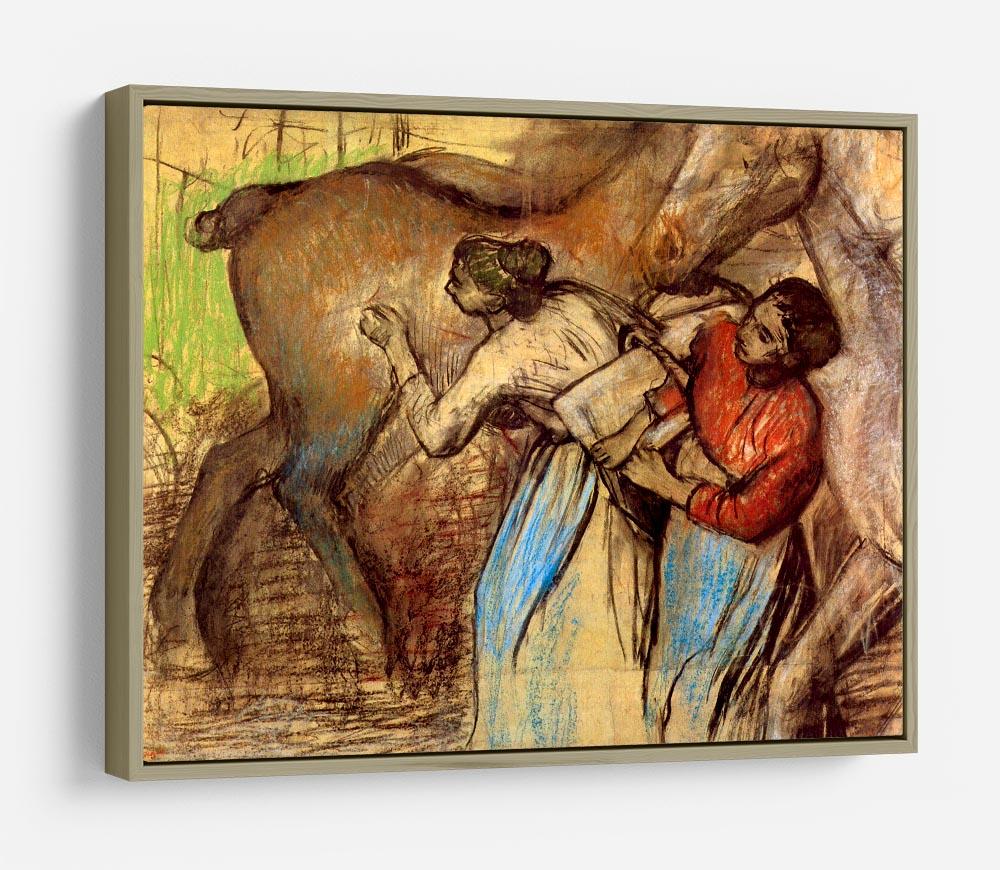 Two women washing horses by Degas HD Metal Print - Canvas Art Rocks - 8