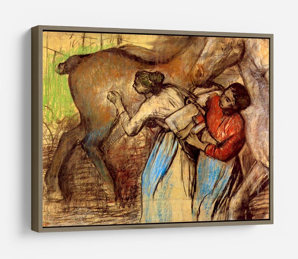 Two women washing horses by Degas HD Metal Print - Canvas Art Rocks - 10
