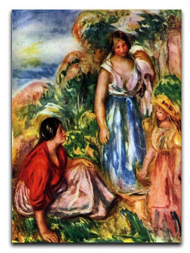 Two women with young girls in a landscape by Renoir Canvas Print or Poster  - Canvas Art Rocks - 1