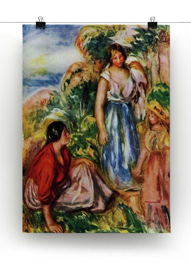 Two women with young girls in a landscape by Renoir Canvas Print or Poster - Canvas Art Rocks - 2