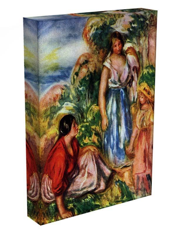 Two women with young girls in a landscape by Renoir Canvas Print or Poster - Canvas Art Rocks - 3