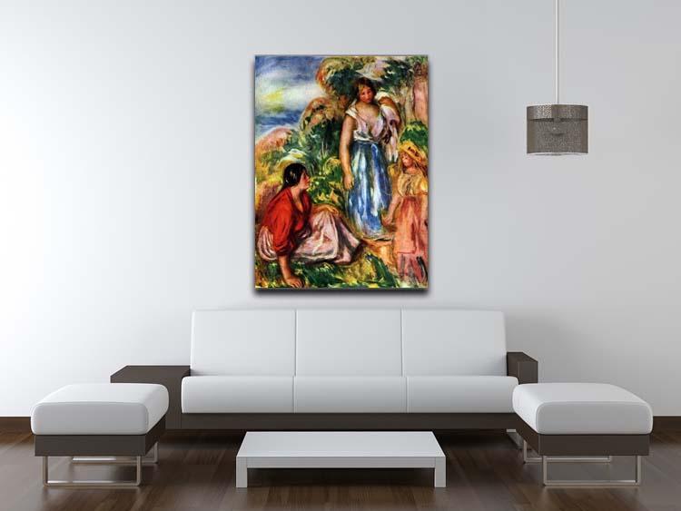 Two women with young girls in a landscape by Renoir Canvas Print or Poster - Canvas Art Rocks - 4