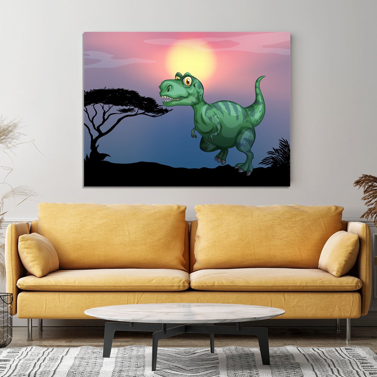 Tyrannosaurus rex in the field Canvas Print or Poster