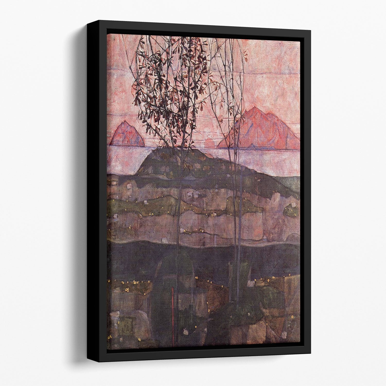 Underground Sun by Egon Schiele Floating Framed Canvas