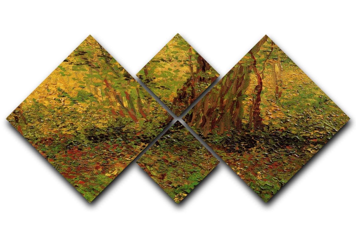 Undergrowth 2 by Van Gogh 4 Square Multi Panel Canvas  - Canvas Art Rocks - 1