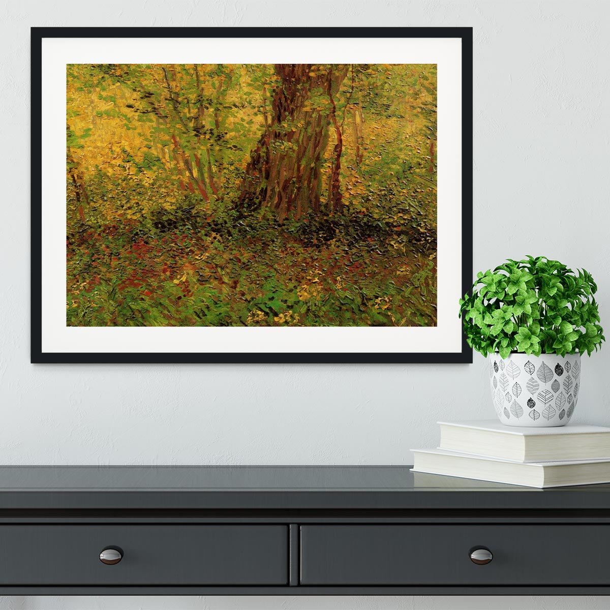 Undergrowth 2 by Van Gogh Framed Print - Canvas Art Rocks - 1