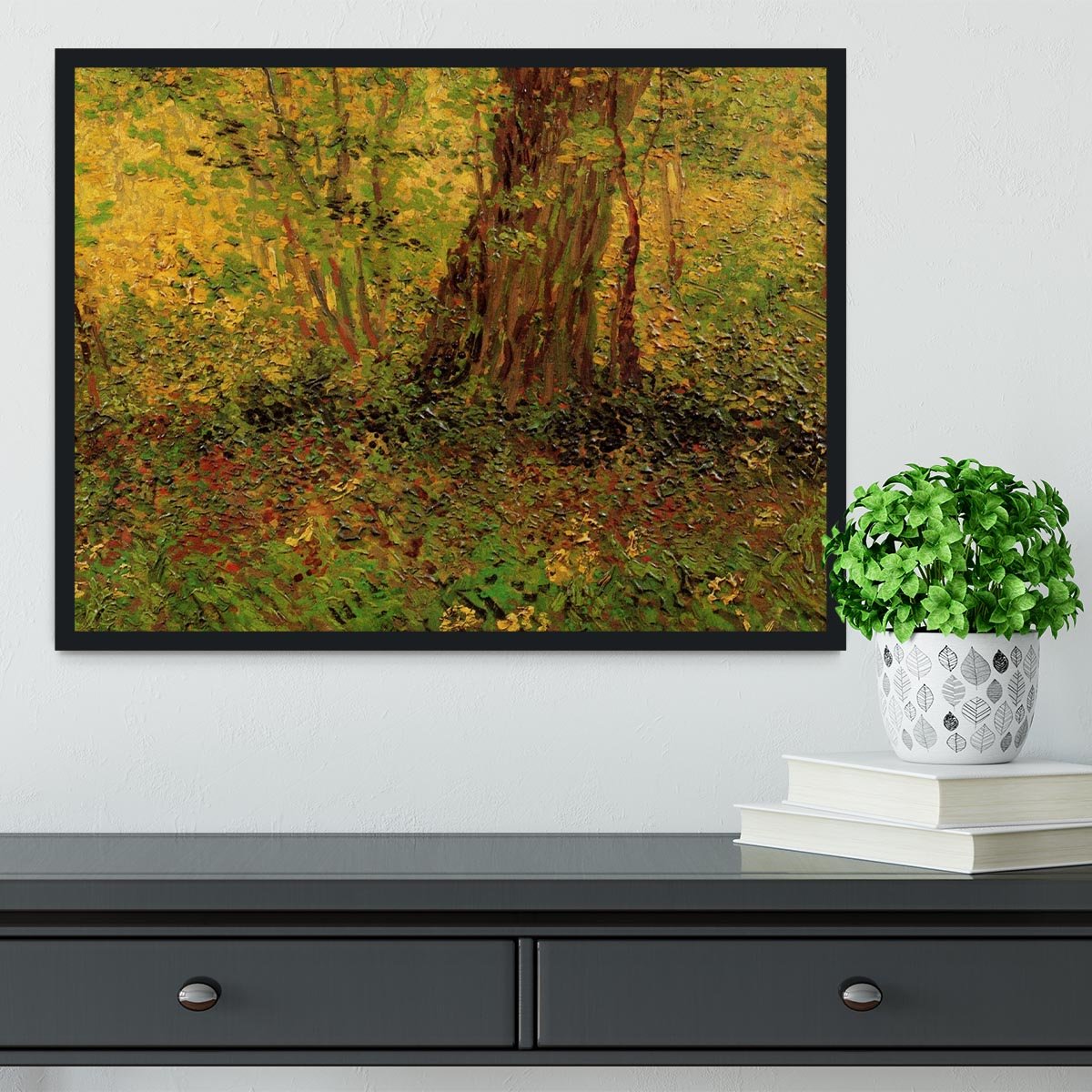 Undergrowth 2 by Van Gogh Framed Print - Canvas Art Rocks - 2