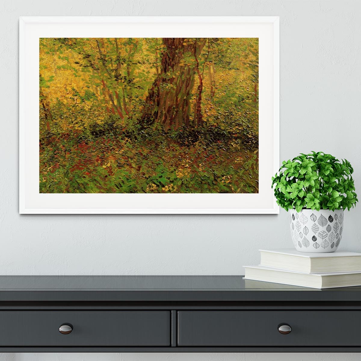 Undergrowth 2 by Van Gogh Framed Print - Canvas Art Rocks - 5