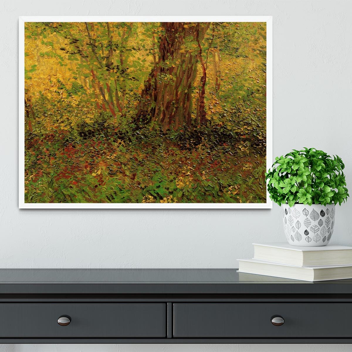 Undergrowth 2 by Van Gogh Framed Print - Canvas Art Rocks -6