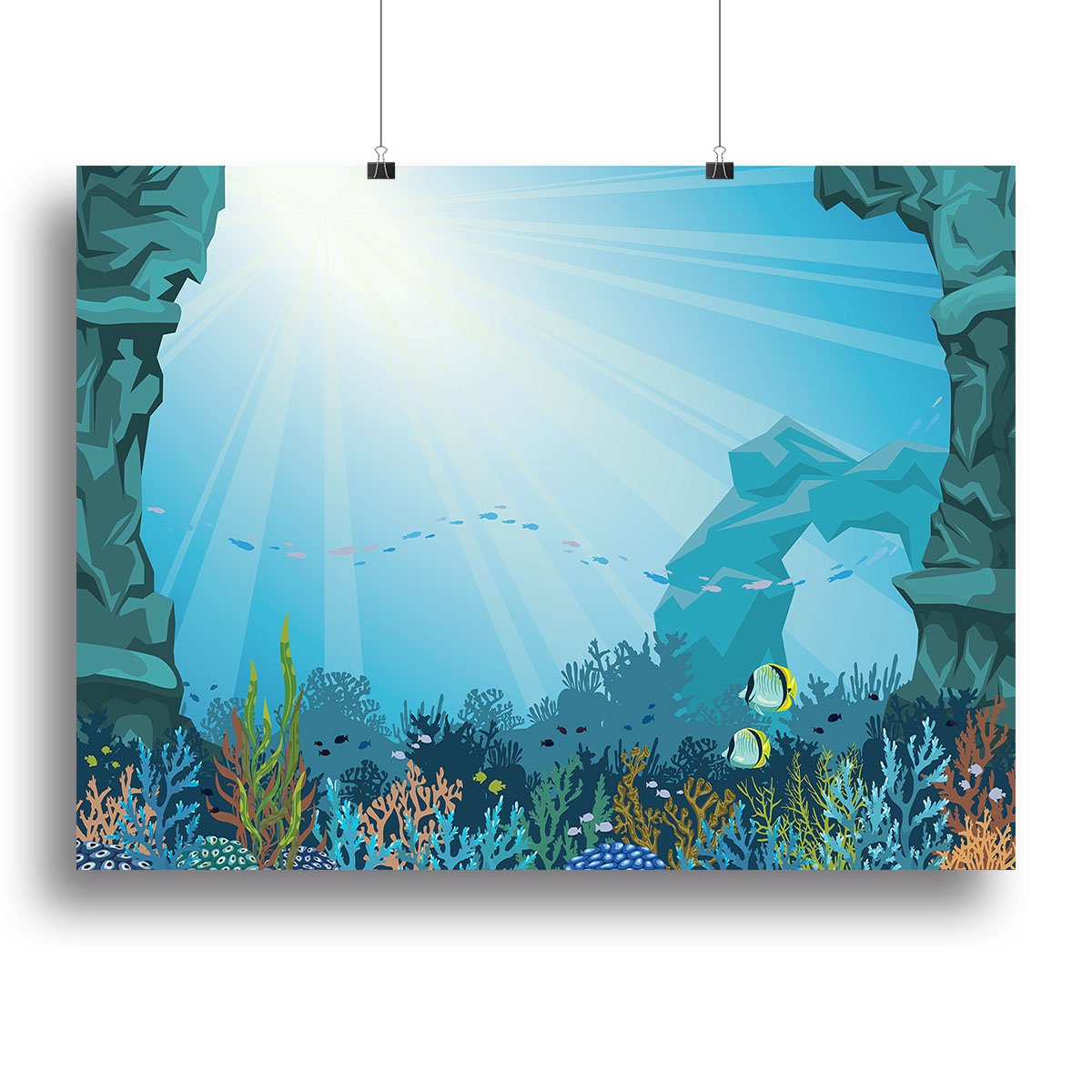 Underwater arch on a blue sea Canvas Print or Poster