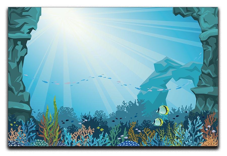 Underwater arch on a blue sea Canvas Print or Poster  - Canvas Art Rocks - 1
