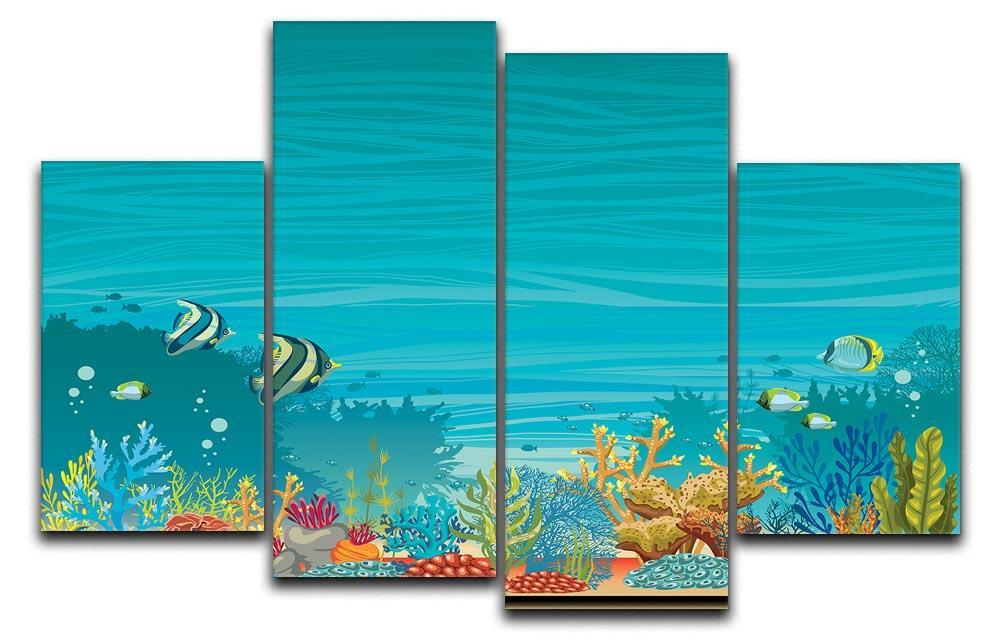 Underwater seascape 4 Split Panel Canvas  - Canvas Art Rocks - 1