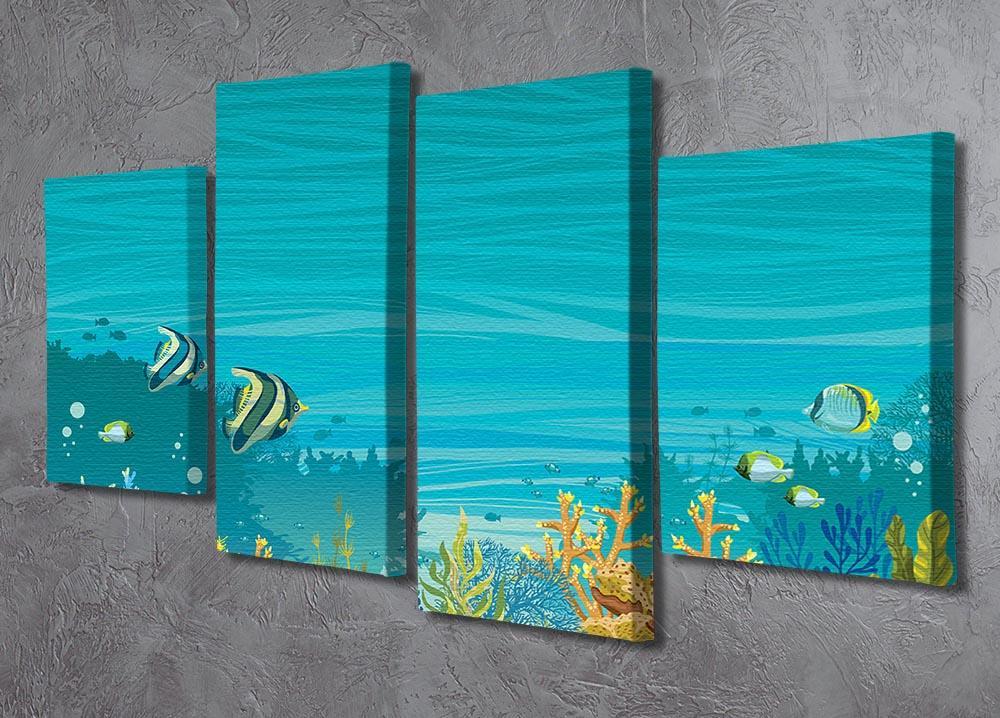 Underwater seascape 4 Split Panel Canvas  - Canvas Art Rocks - 2