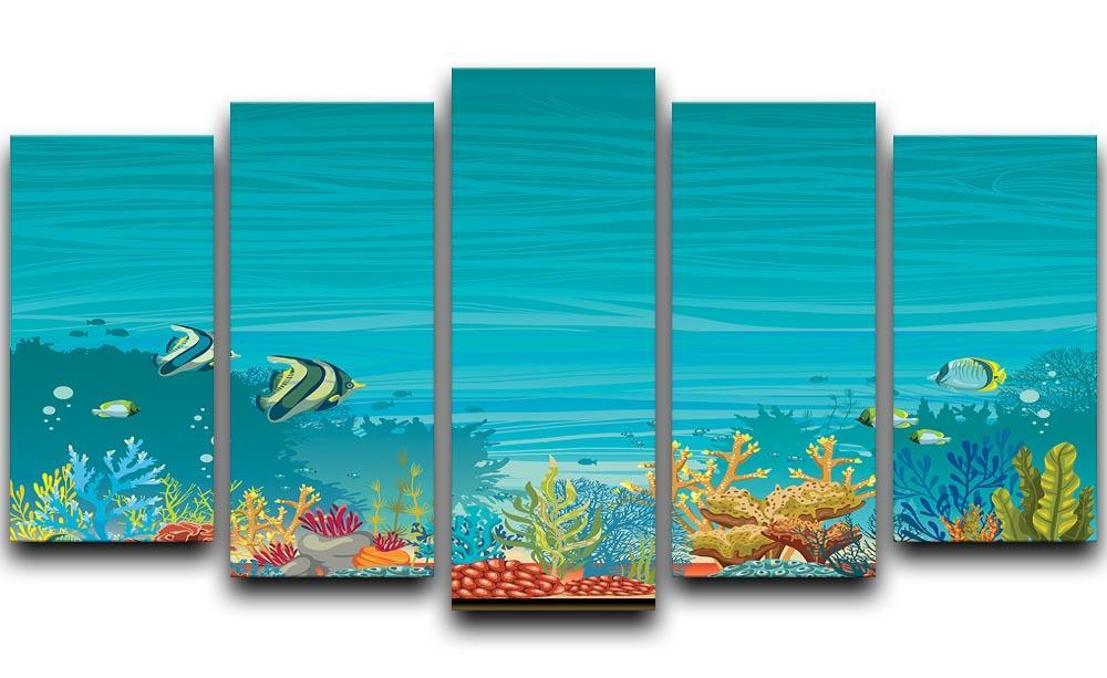 Underwater seascape 5 Split Panel Canvas  - Canvas Art Rocks - 1