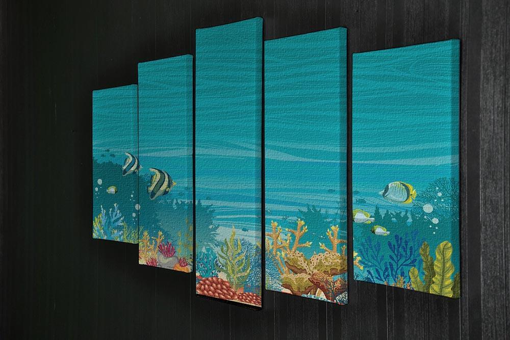 Underwater seascape 5 Split Panel Canvas  - Canvas Art Rocks - 2
