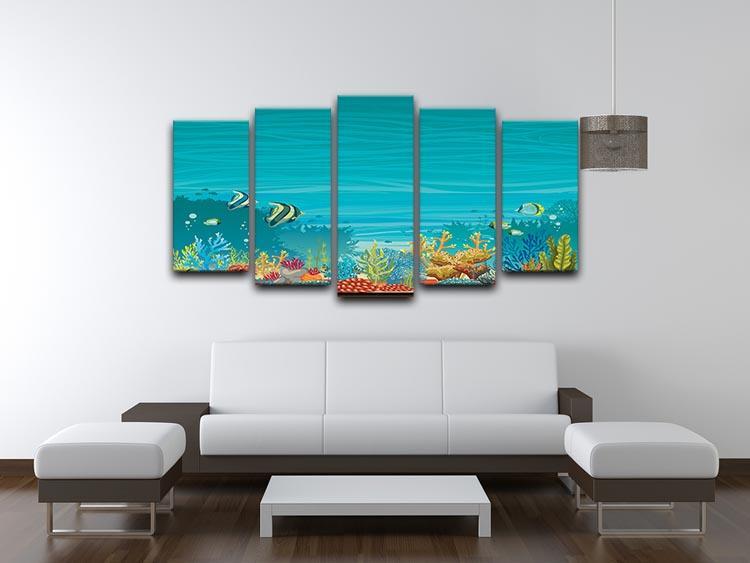 Underwater seascape 5 Split Panel Canvas  - Canvas Art Rocks - 3