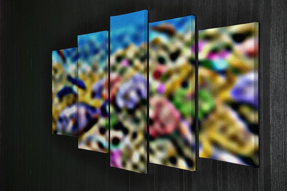 Underwater world with corals and tropical fish 5 Split Panel Canvas  - Canvas Art Rocks - 2