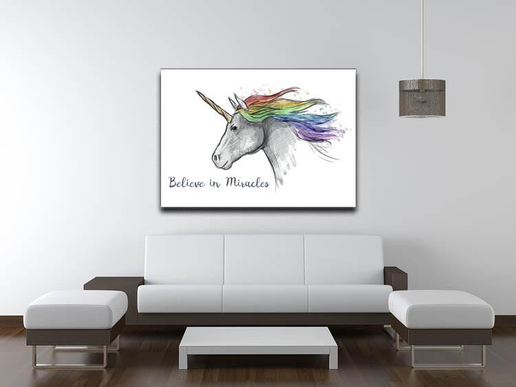 Unicorn Believe in Miracles Canvas Print or Poster - Canvas Art Rocks