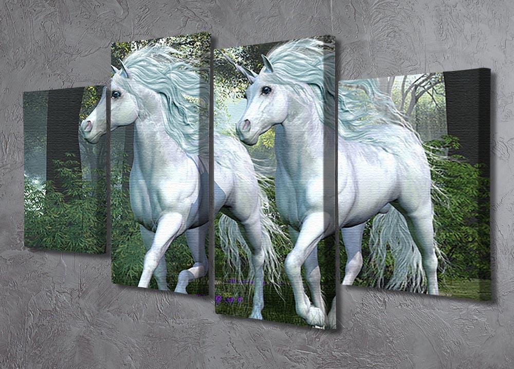 Unicorn Elm Forest 4 Split Panel Canvas  - Canvas Art Rocks - 2