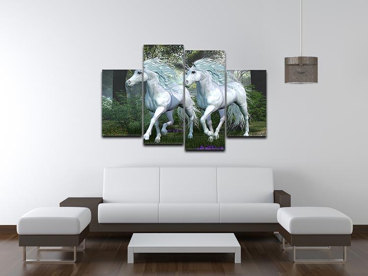 Unicorn Elm Forest 4 Split Panel Canvas  - Canvas Art Rocks - 3