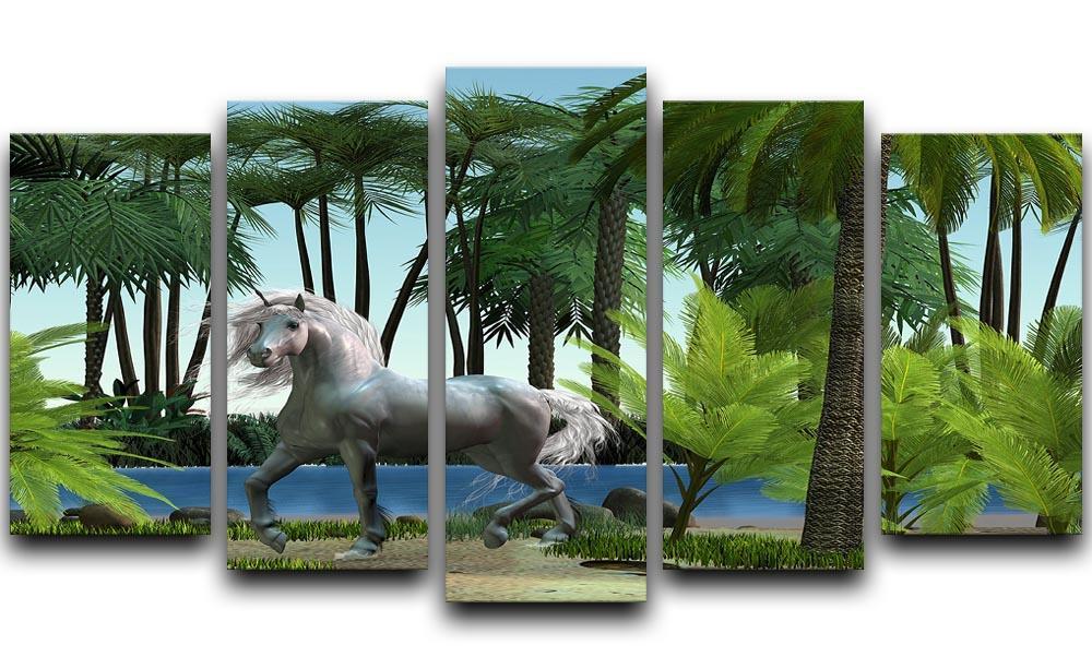 Unicorn buck prances 5 Split Panel Canvas  - Canvas Art Rocks - 1
