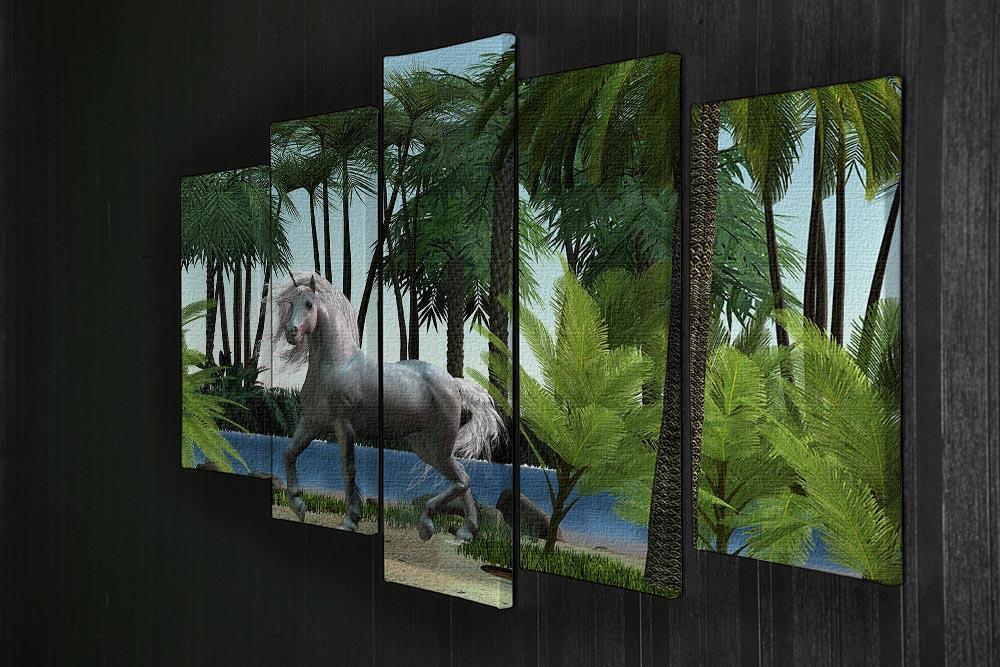 Unicorn buck prances 5 Split Panel Canvas  - Canvas Art Rocks - 2