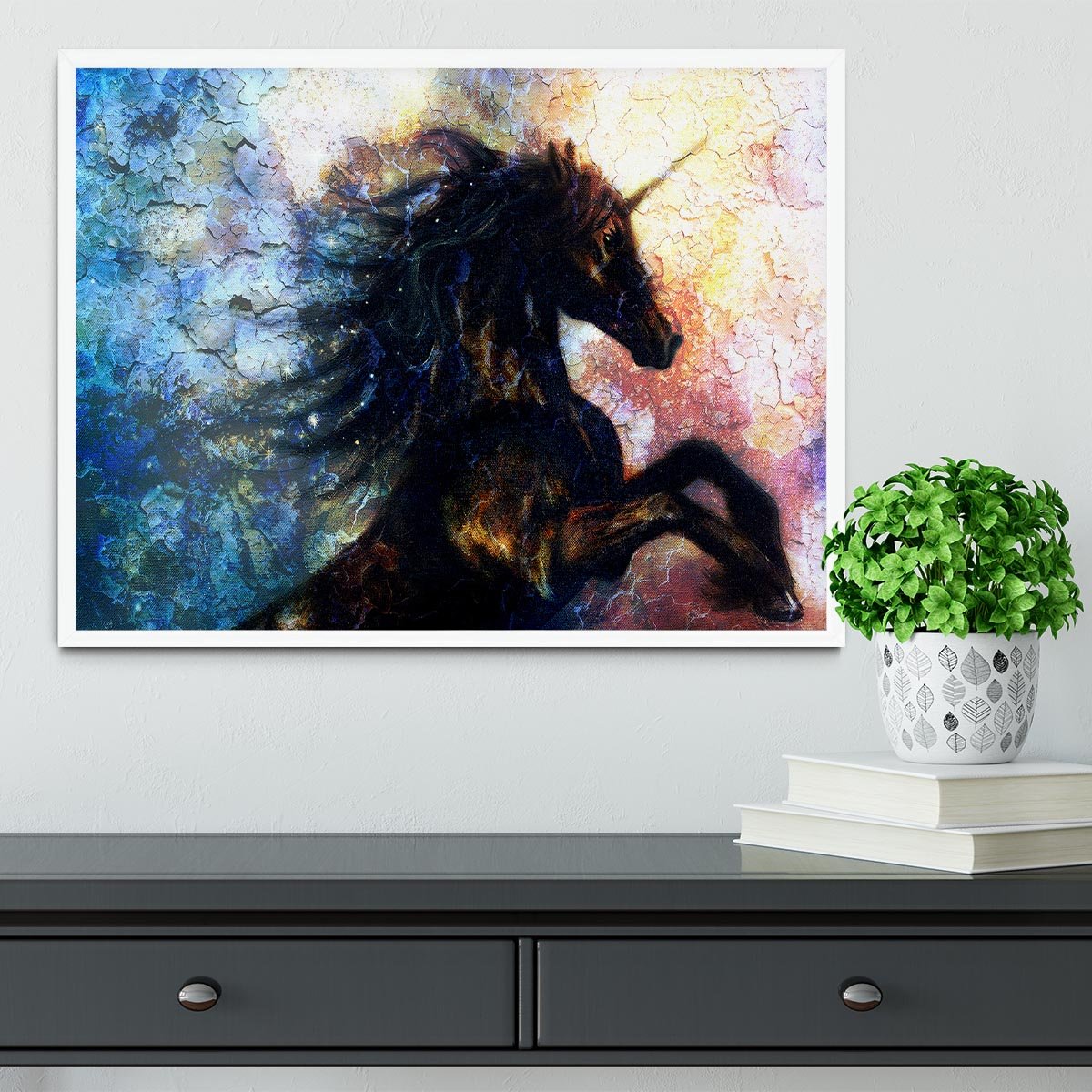 Unicorn dancing Framed Print - Canvas Art Rocks -6