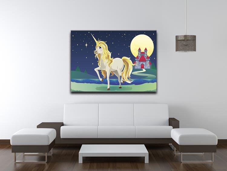 Unicorn outside of a castle Canvas Print or Poster - Canvas Art Rocks - 4