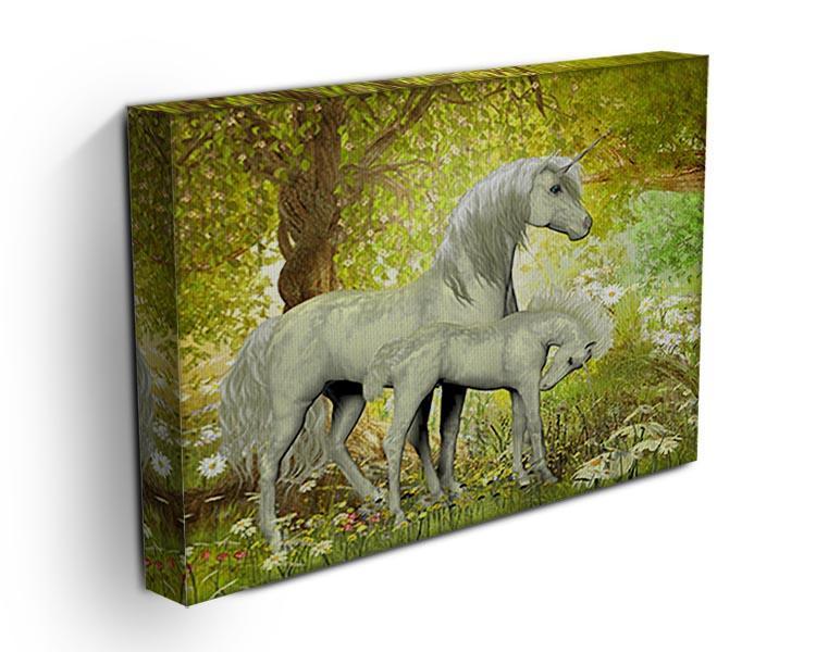 Unicorns and White Daisies Canvas Print or Poster - Canvas Art Rocks - 3