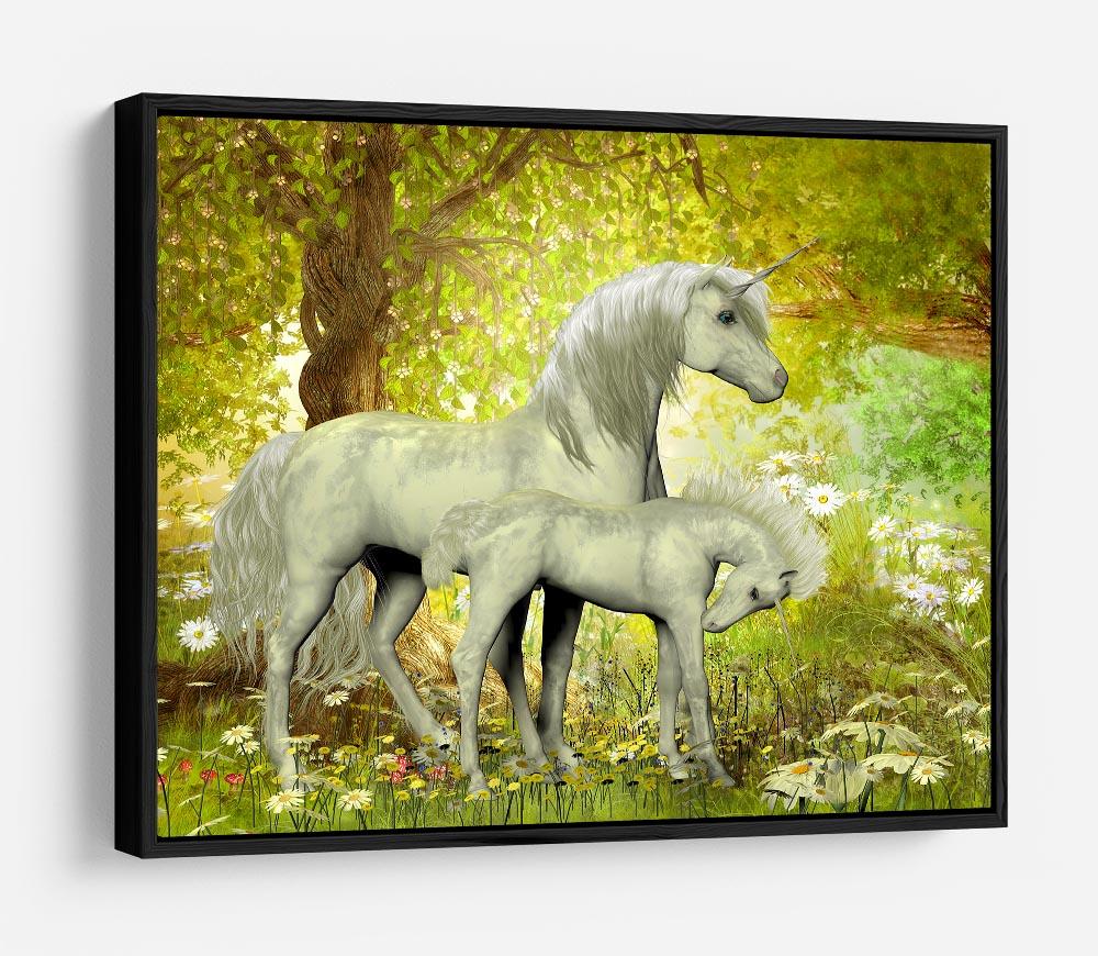 Unicorns and White Daisies HD Metal Print