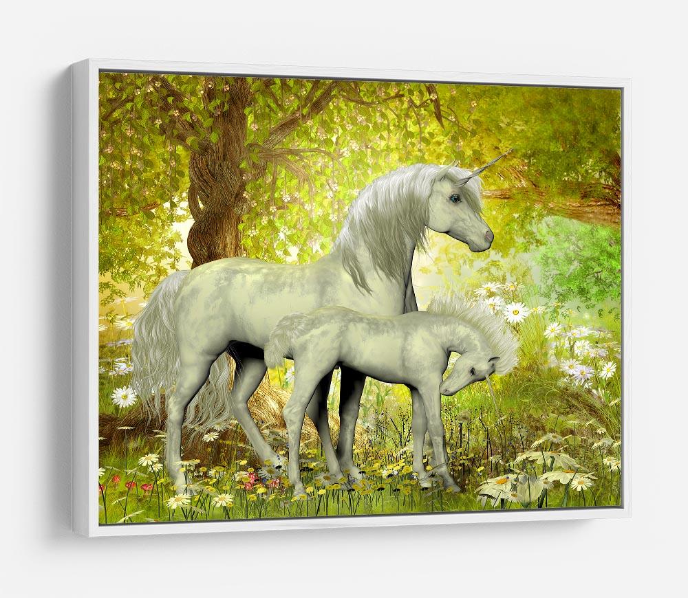 Unicorns and White Daisies HD Metal Print