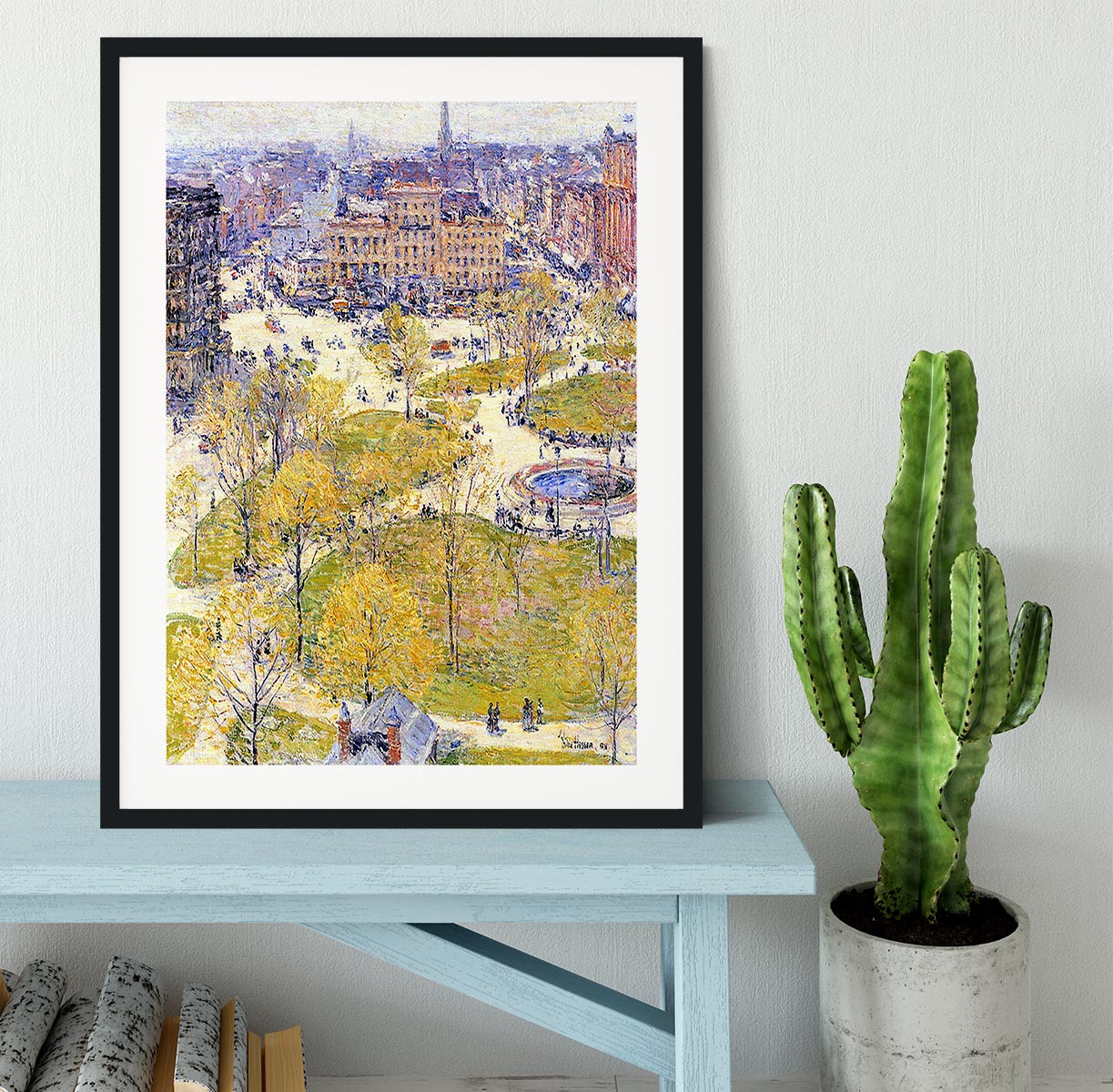 Union Square in Spring by Hassam Framed Print - Canvas Art Rocks - 1