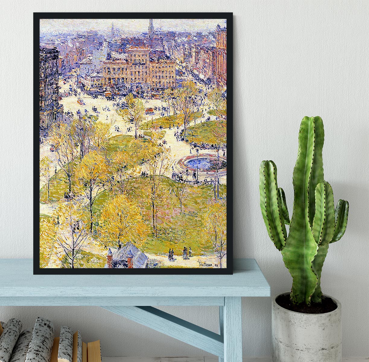 Union Square in Spring by Hassam Framed Print - Canvas Art Rocks - 2