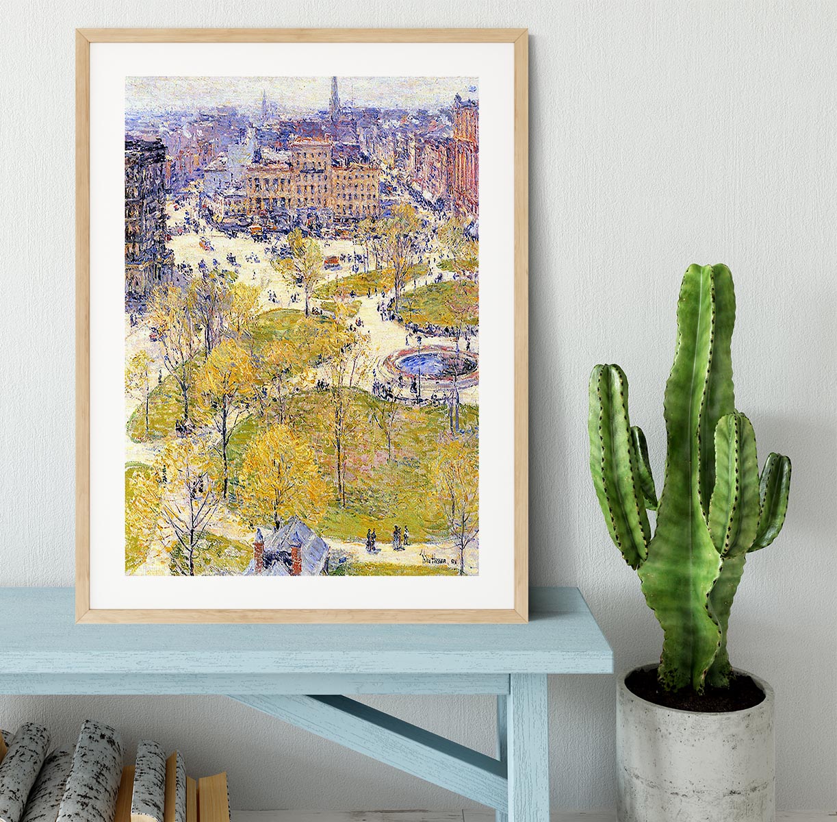 Union Square in Spring by Hassam Framed Print - Canvas Art Rocks - 3