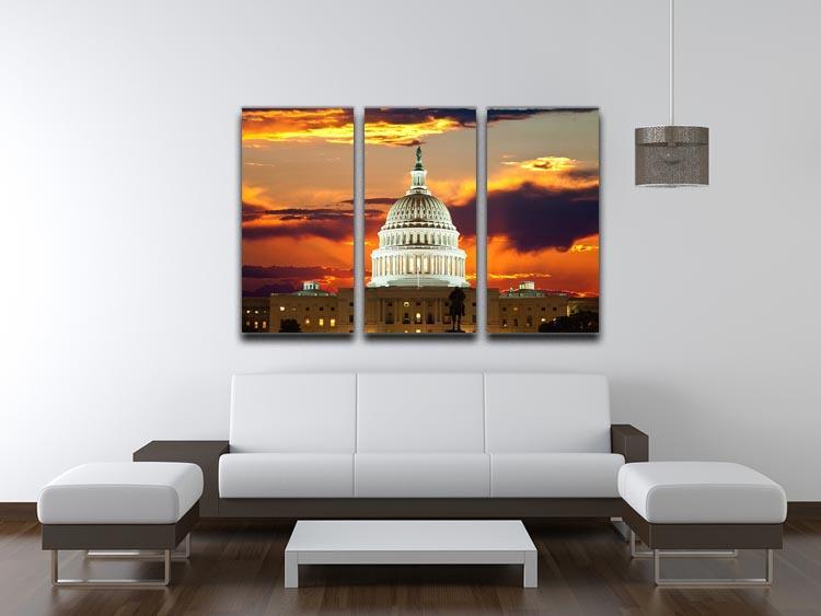 United States Capitol Building 3 Split Panel Canvas Print - Canvas Art Rocks - 3
