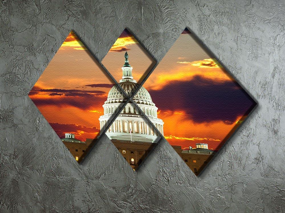 United States Capitol Building 4 Square Multi Panel Canvas  - Canvas Art Rocks - 2