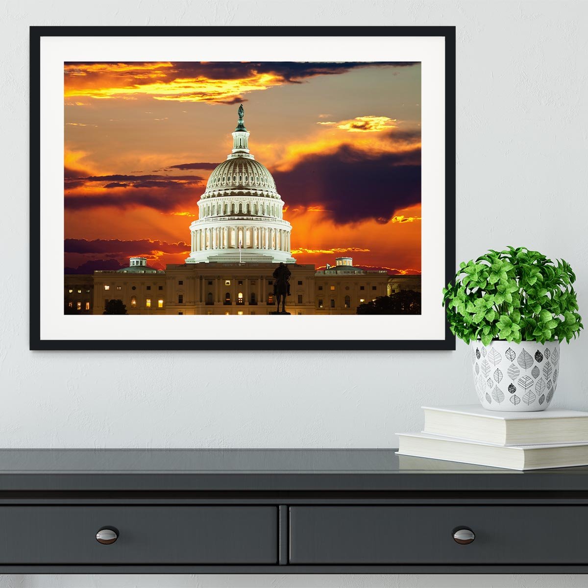 United States Capitol Building Framed Print - Canvas Art Rocks - 1
