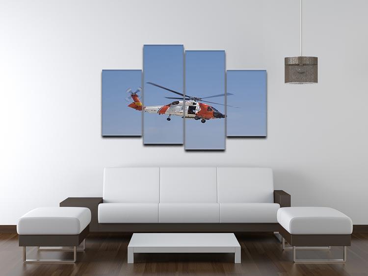 United States Coast Guard helicopter 4 Split Panel Canvas  - Canvas Art Rocks - 3