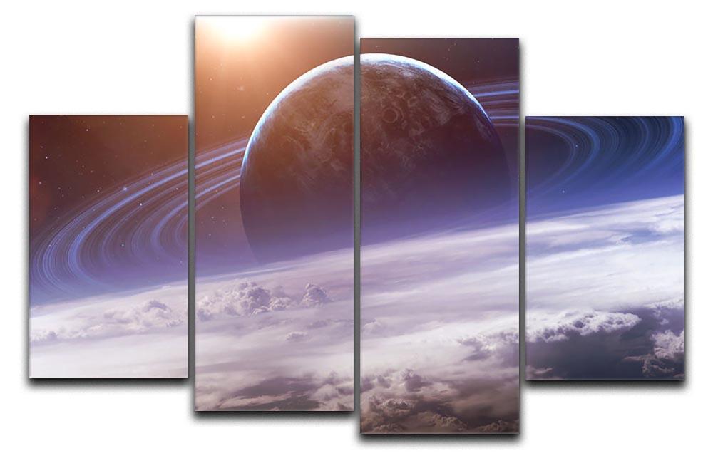 Universe scene with planets 4 Split Panel Canvas  - Canvas Art Rocks - 1