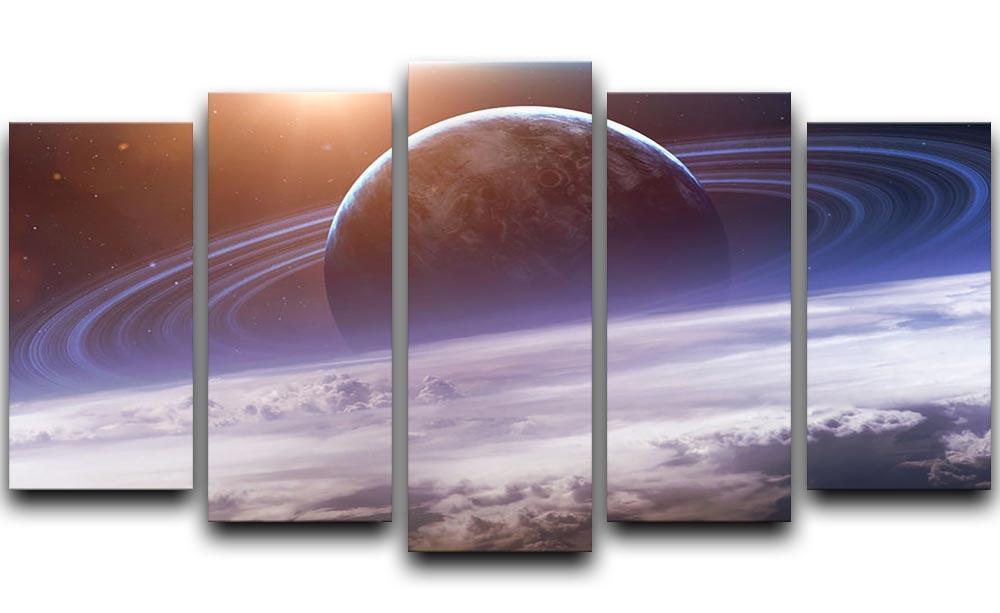 Universe scene with planets 5 Split Panel Canvas  - Canvas Art Rocks - 1