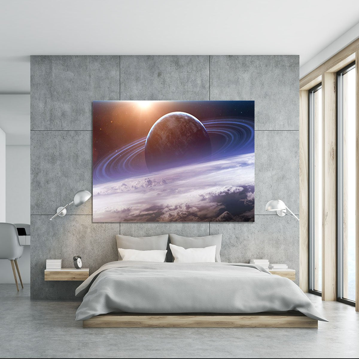 Universe scene with planets Canvas Print or Poster