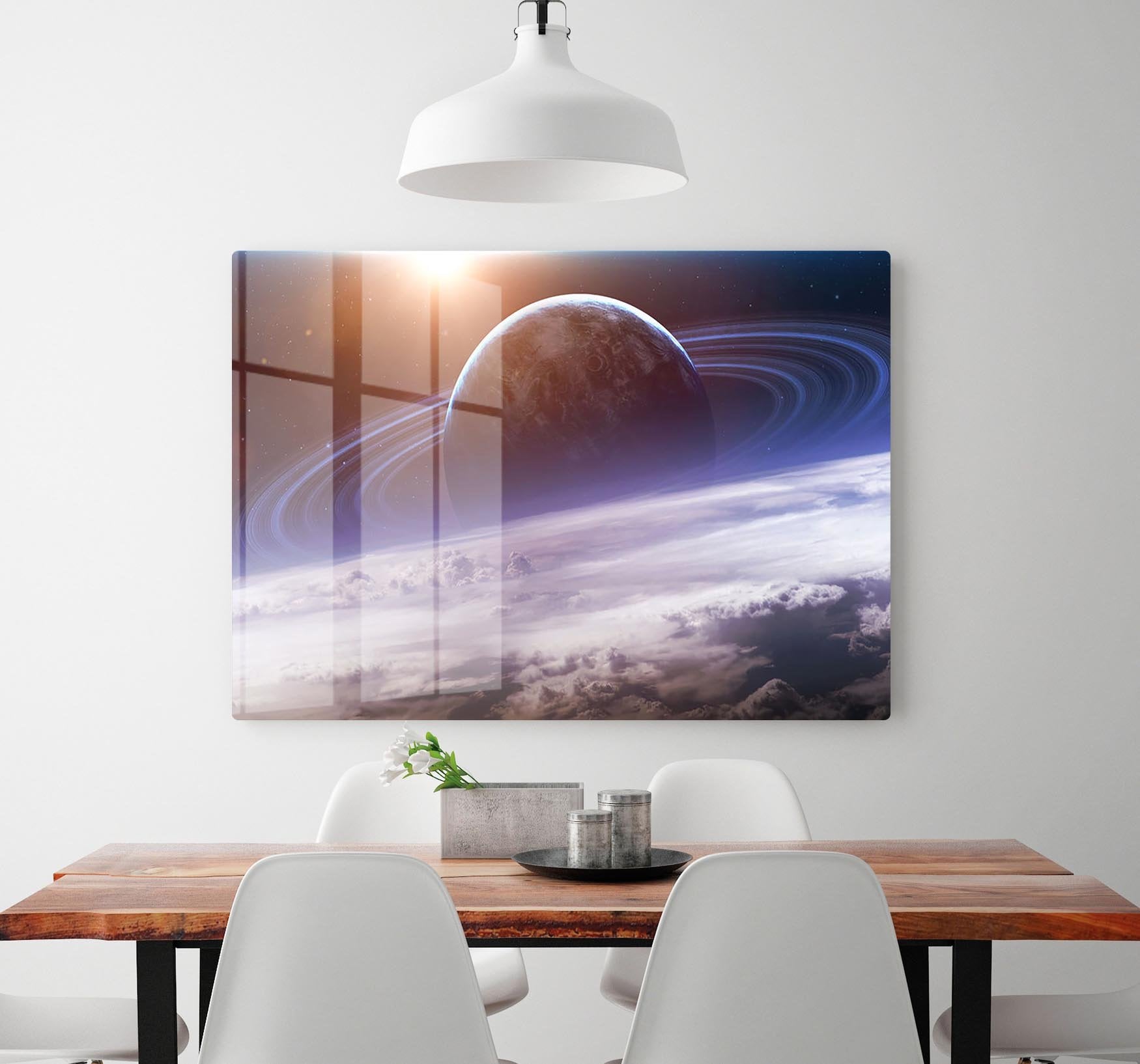 Universe scene with planets HD Metal Print