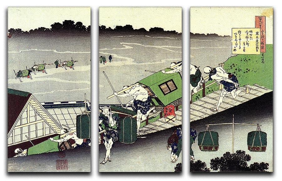 Unknown by Hokusai 3 Split Panel Canvas Print - Canvas Art Rocks - 1
