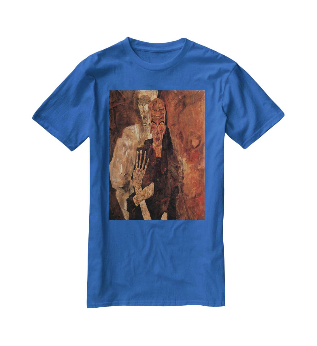 Unlicensed or even death and man by Egon Schiele T-Shirt - Canvas Art Rocks - 2
