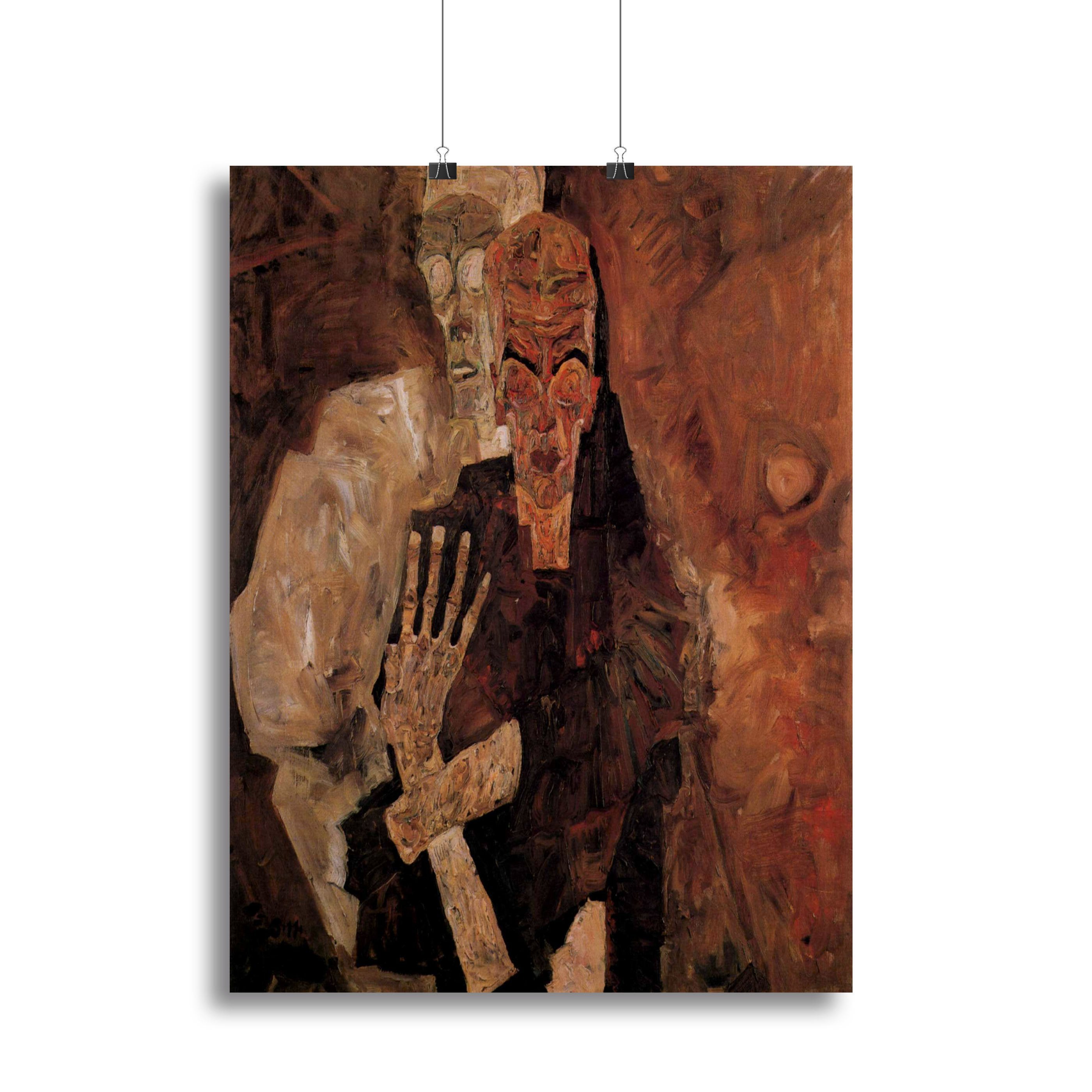 Unlicensed or even death and man by Egon Schiele Canvas Print or Poster
