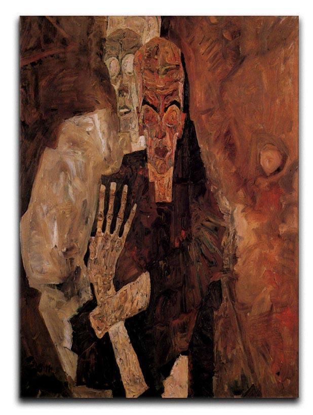 Unlicensed or even death and man by Egon Schiele Canvas Print or Poster - Canvas Art Rocks - 1